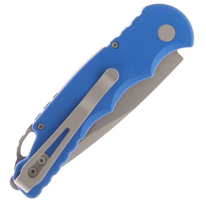 Pro-Tech T501-BLUE TR-5 (S35VN, Drop Point, Stonewashed, Aluminum, Blue) Automatic Pocket Knife