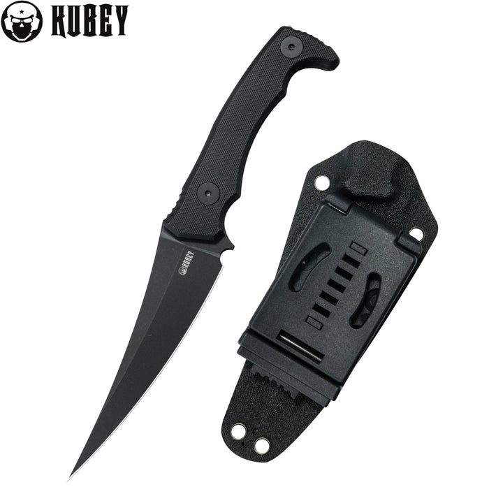 Kubey KU477B Sicarii (14C28N, Skinner, Blackwash, Black G10) Fixed Blade Knife