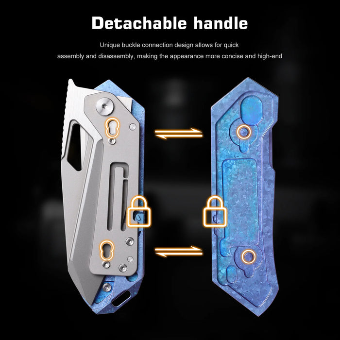 Remette RTWP-IB Woodpecker (M390, Reverse Tanto, Satin, Titanium) Pocket Knife