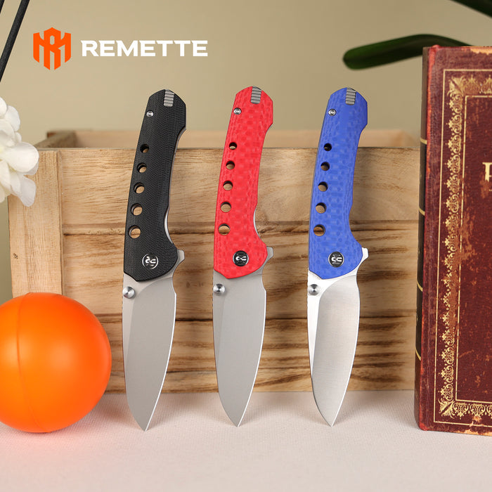 REMETTE RT-BEE-B (14C28N, Sheepsfoot, Satin, G10, Blue) Pocket Knife