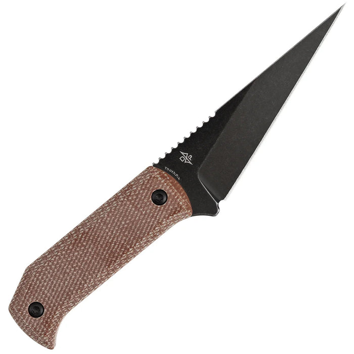 Tenable G020A2 ToothPik (14C28N, Modified Kiridashi, Blackwash, Brown Micarta) Fixed Blade Knife