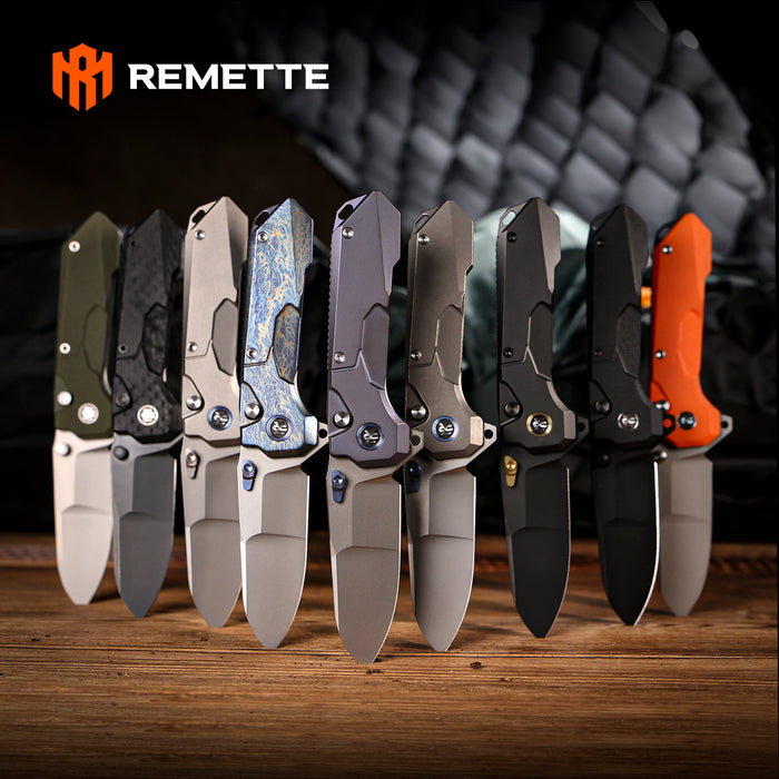 Remette RTCO-TC Cosmic (M390, Drop Point, Bead Blasted, Titanium, Button Liner Lock) Pocket Knife