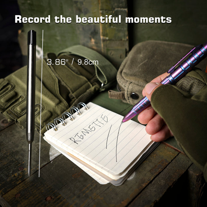 REMETTE RT-TP1D Tactical Slide Click Pen (Blurple Titanium, Glassbreaker) Tactical Pen
