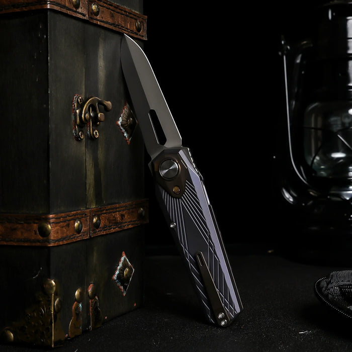 Remette RTIP-G RT-Infinite Power (M390, Bead Blasted, Dagger, Titanium) Pocket Knife