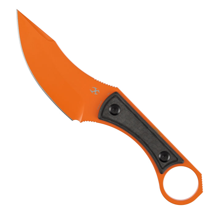 Kansept G004A92 Niko (D2, Clip Point, Orange, Carbon Fiber, Sheath) Fixed Blade Knife