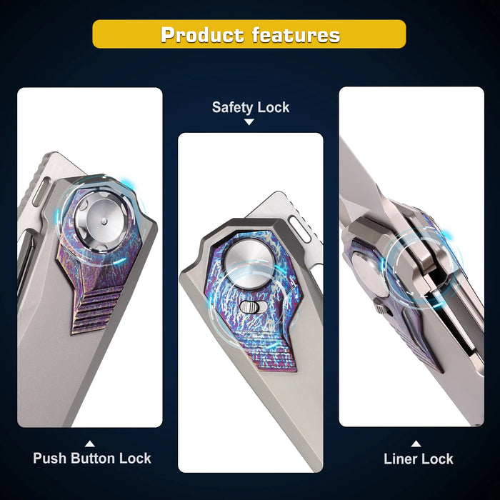 Remette RTT1-GX Peregrine Falcon (M390, Reverse Tanto, Satin, Titanium) Pocket Knife