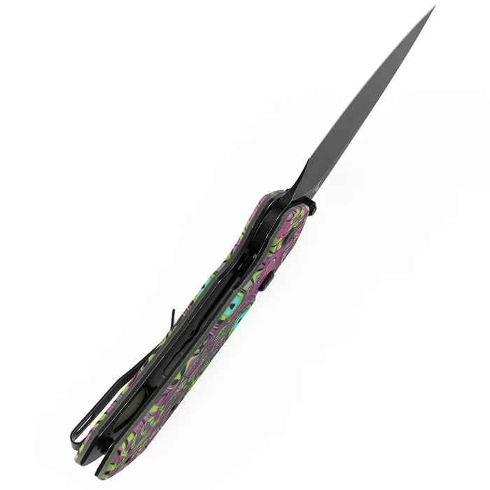 Tenable B1034H17 Fenrir (D2, Harpoon, Blackwash, Jade G10 with Purple Undead Print) Folding Knife