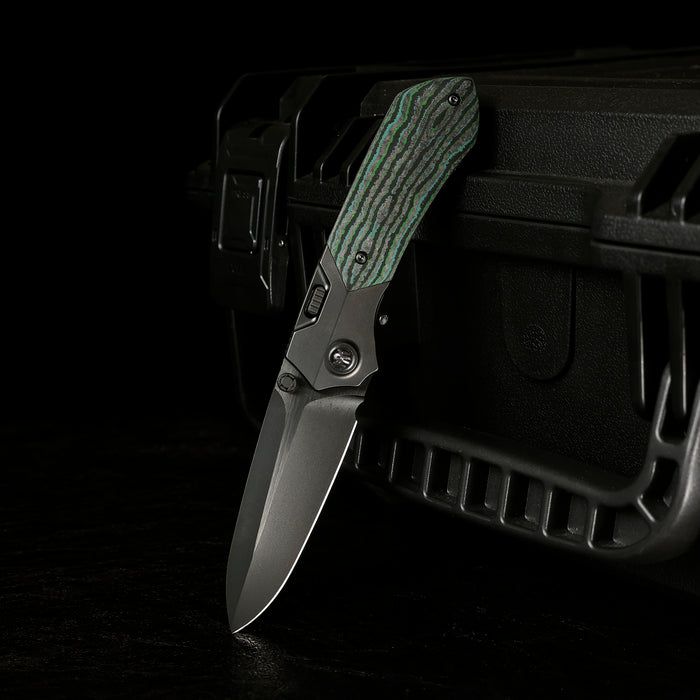 Remette RTPT-KBC RT-Meteor (M390, Drop Point, DLC, Titanium & Carbon Fiber, Button Liner Lock) Folding Pocket Knife