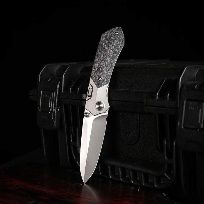 Remette RTPT-EL Meteor (M390, Pearlescent, Drop Point, Titanium/Carbon Fiber, Sandblasting) Pocket Knife