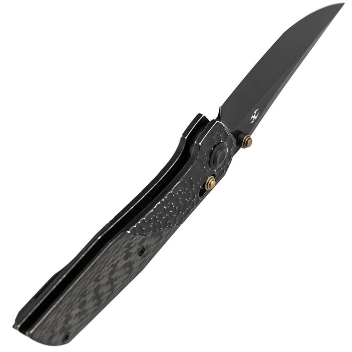 Kansept T1081V4 Deadite (154CM, Clip Point, Blackwash, Blackwash Aluminum/Twill Carbon Fiber) Pocket Knife