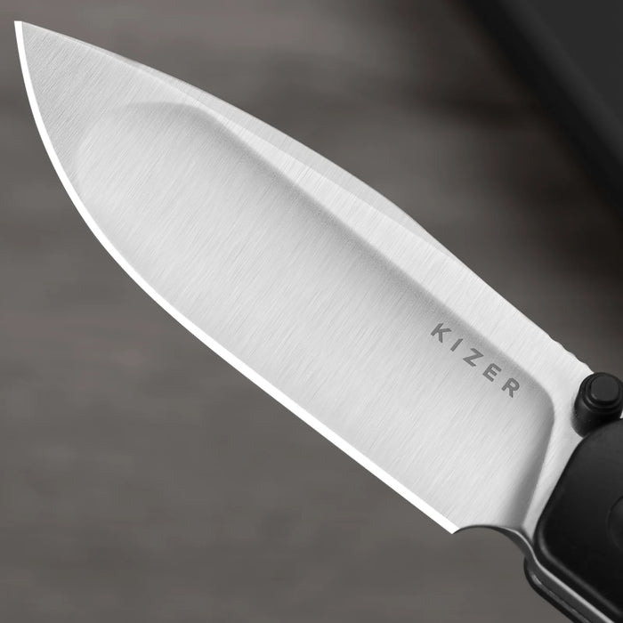 Kizer Ki3685A2 Coywolf (S45VN, Drop Point, Satin, Titanium/Wood) Pocket Knife