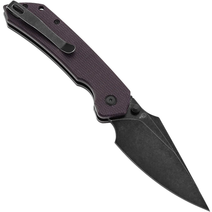 Tenable B1034H1 Fenrir (Nitro-V, Harpoon, Blackwashed, Micarta, Purple) Folding Knife