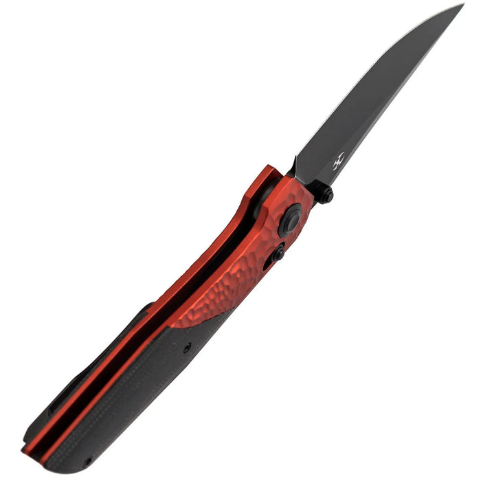 Kansept T1081V3 Deadite (154CM, Clip Point, Blackwash, Red Aluminum with Black Micarta Scales) Folding Knife