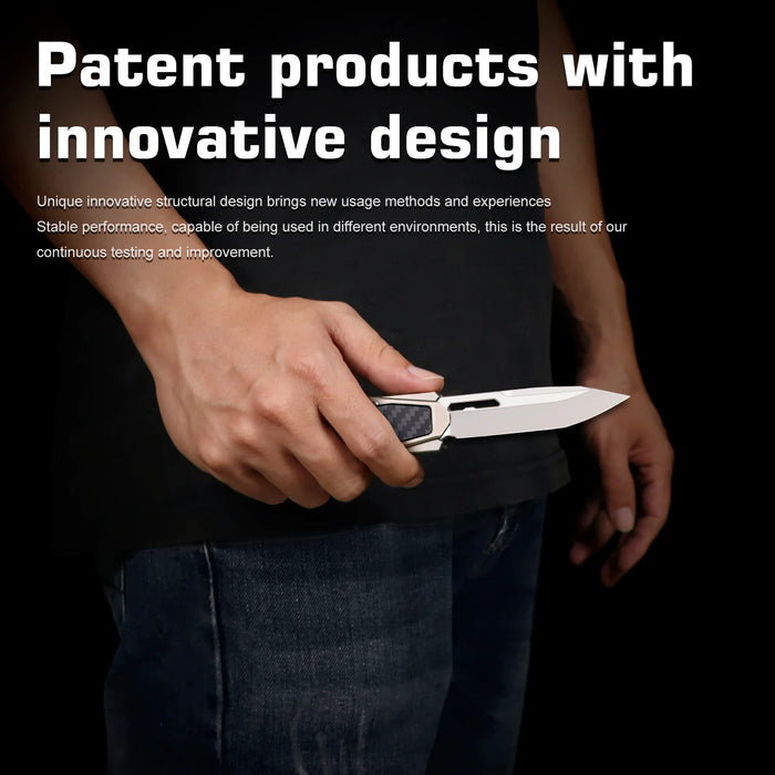 Remette ZL101A1 RT-Swordfish (M390, Tanto, Pearlescent, Titanium, Ceramic Sandblasting) Gravity Knife