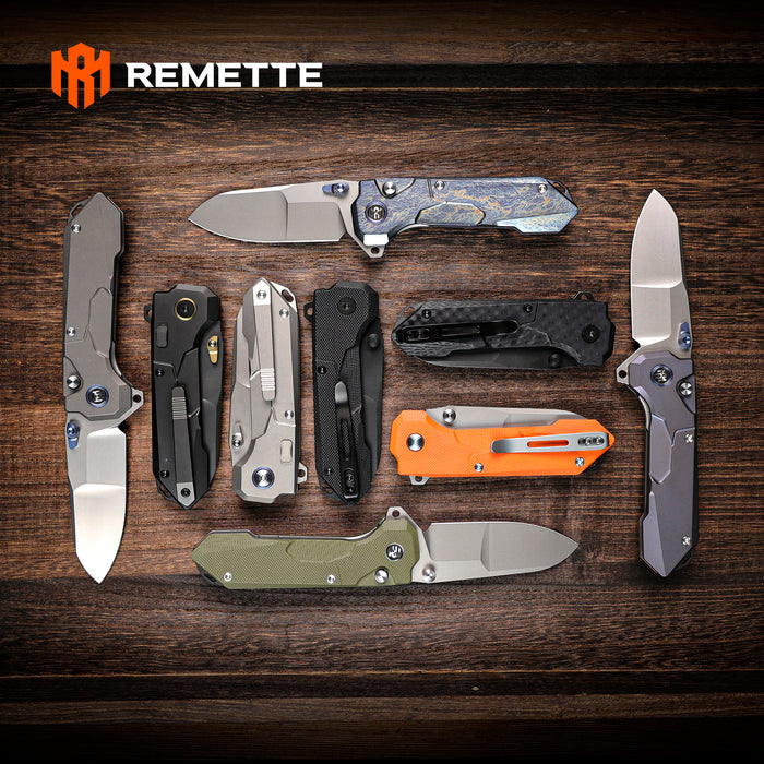 Remette RTCO-TB Cosmic (M390, Drop Point, Bead Blasted, Titanium, Button Liner Lock) Pocket Knife