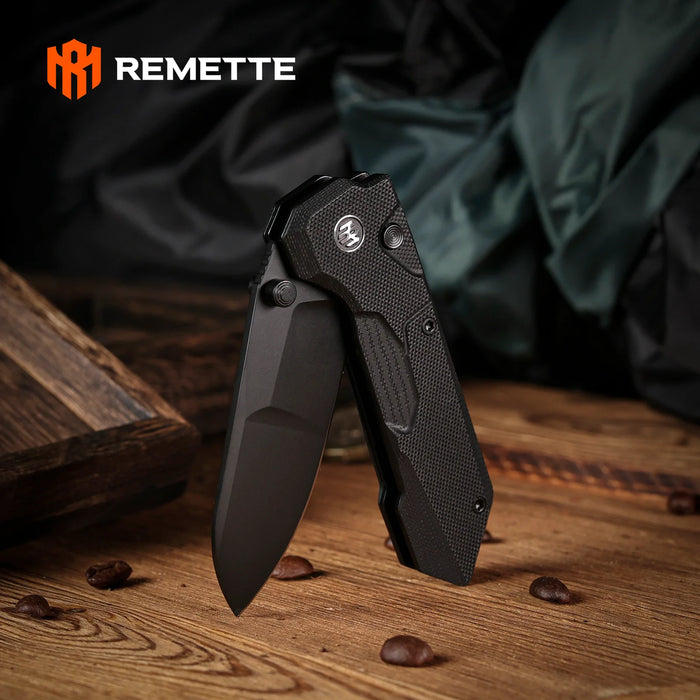 REMETTE RTCO-GB Cosmic (14C28N, Drop Point, Titanium Plating, G10, Black) Pocket Knife