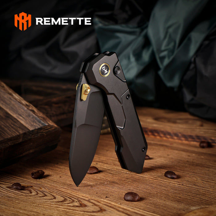 Remette RTCO-TH Cosmic (M390, Drop Point, DLC, Titanium, Button Liner Lock) Pocket Knife