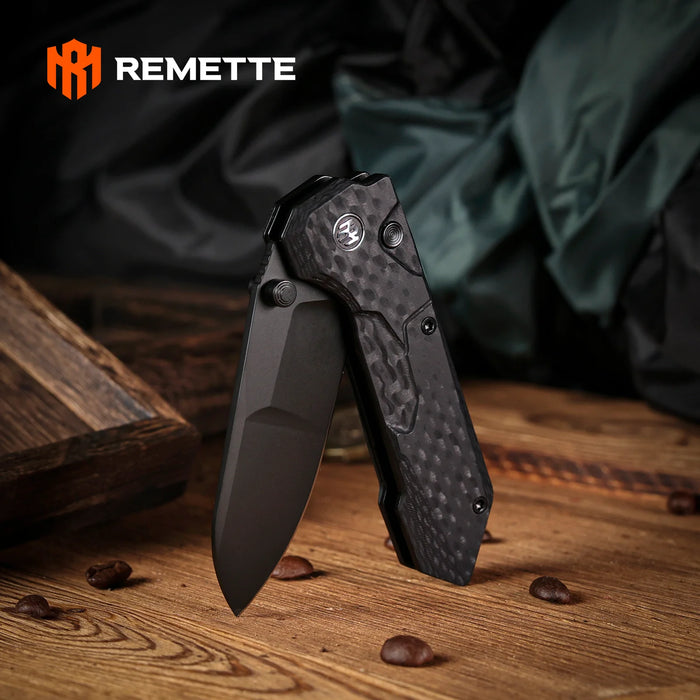 REMETTE RTCO-GC Cosmic (14C28N, Drop Point, Titanium Coating, Stone Wash, G10, Black) Pocket Knife