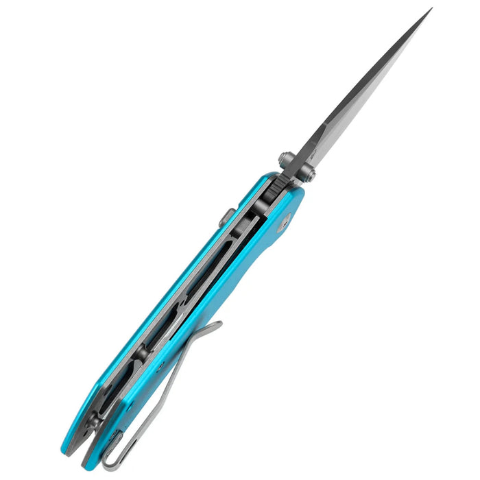 Tenable B1034H8 Fenrir (Damascus, Harpoon, Blackwash, Blue Anodized Aluminum) Folding Knife