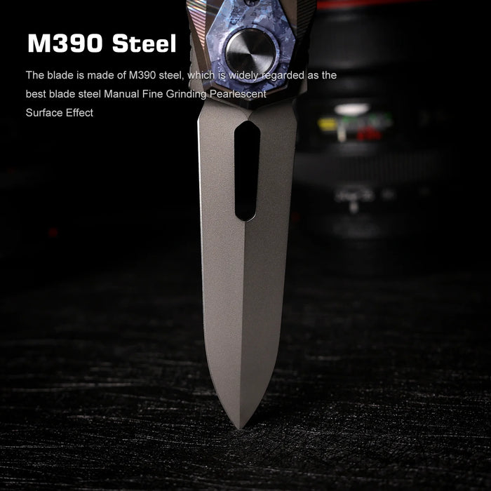REMETTE RTIP-C RT-Infinite Power (M390, Dagger, Pearlescent, Crystalized Titanium) Pocket Knife