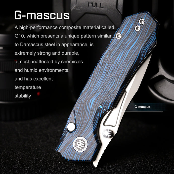 REMETTE RNGC4 RT-Rhino (14C28N, Sandblasted, Drop Point, G10, Blue/Black) Folding Knife