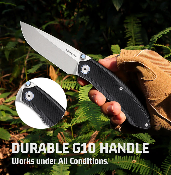 REMETTE GC103-B Wild Species (14C28N, Drop Point, G10, Black) Pocket Knife
