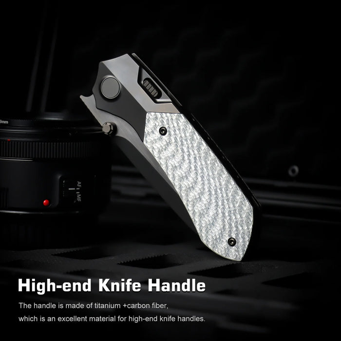 Remette RTPT-BD RT-Meteor (M390, Drop Point, DLC, Titanium) Pocket Knife