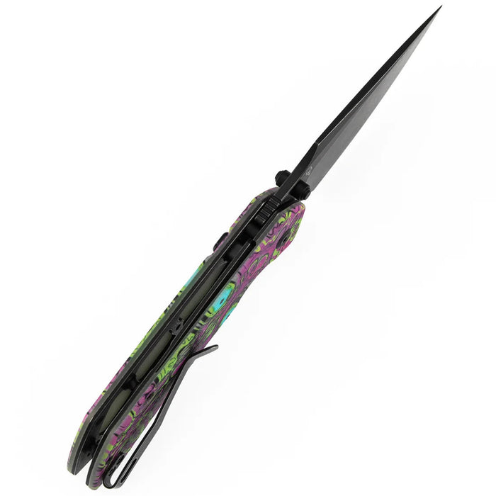 Tenable B1034H17 Fenrir (D2, Harpoon, Blackwash, Jade G10 with Purple Undead Print) Folding Knife