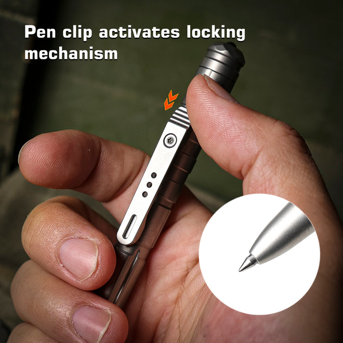 REMETTE RT-TP1A Tactical Slide Click Pen (Gray Titanium, Glassbreaker) Tactical Pen