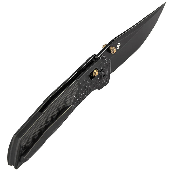 Kansept T1081V4 Deadite (154CM, Clip Point, Blackwash, Blackwash Aluminum/Twill Carbon Fiber) Pocket Knife