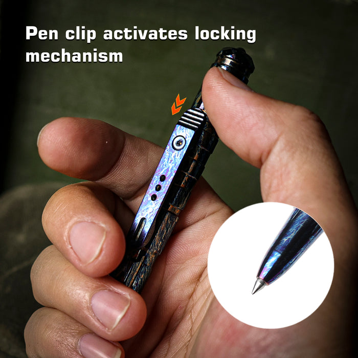 REMETTE RT-TP1L Tactical Slide Click Pen (Titanium, Entropic Anodized, Glassbreaker) Tactical Pen