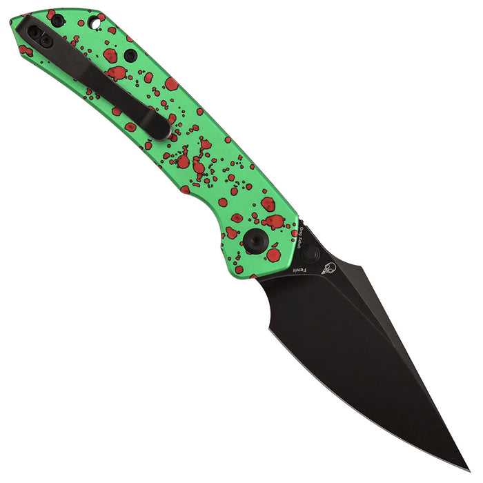 Tenable B1034H22 Fenrir (Nitro-V, Blackwash, Harpoon, Green Aluminum with Zombie Blood) Pocket Knife
