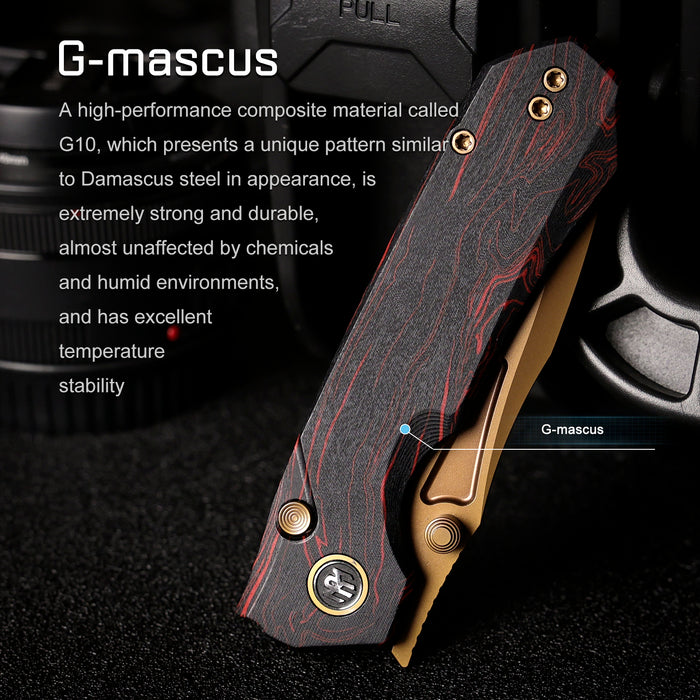 REMETTE RNGC8 RT-Rhino (14C28N, Copper TiNi, Drop Point, G10, Red/Black) Folding Knife