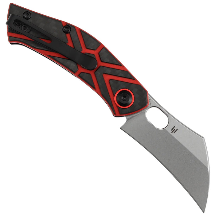Tenable B2087A3 Osprey (Nitro-V, Recurved Hawkbill, Stonewashed, Twill Carbon Fiber & Red G10) Pocket Knife