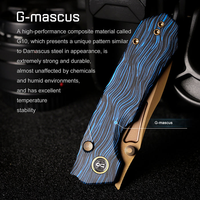 REMETTE RNGC7 RT-Rhino (14C28N, Copper TiNi, Drop Point, G10, Blue/Black) Folding Knife