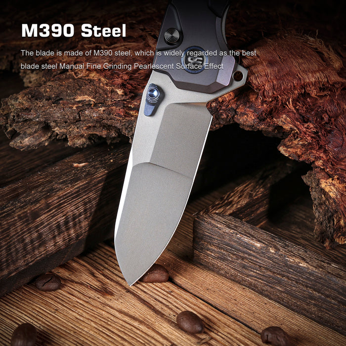 Remette RTCO-TB Cosmic (M390, Drop Point, Bead Blasted, Titanium, Button Liner Lock) Pocket Knife