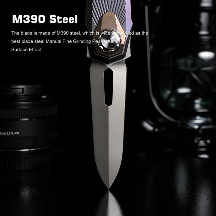 Remette RTIP-G RT-Infinite Power (M390, Bead Blasted, Dagger, Titanium) Pocket Knife