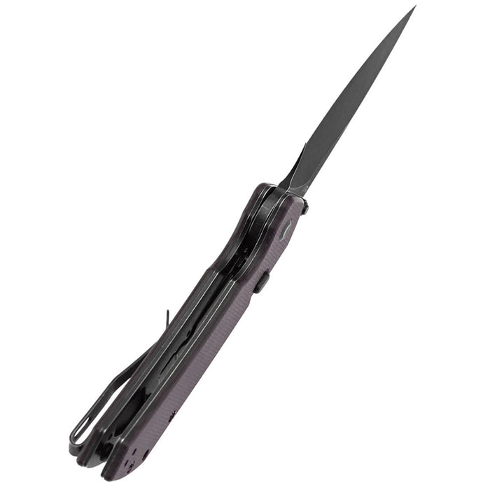 Tenable B1034H1 Fenrir (Nitro-V, Harpoon, Blackwashed, Micarta, Purple) Folding Knife