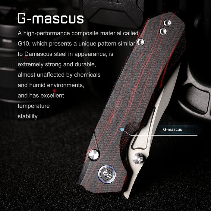 REMETTE RNGC5 RT-Rhino (14C28N, Sandblasted, Drop Point, G10, Red/Black) Folding Knife