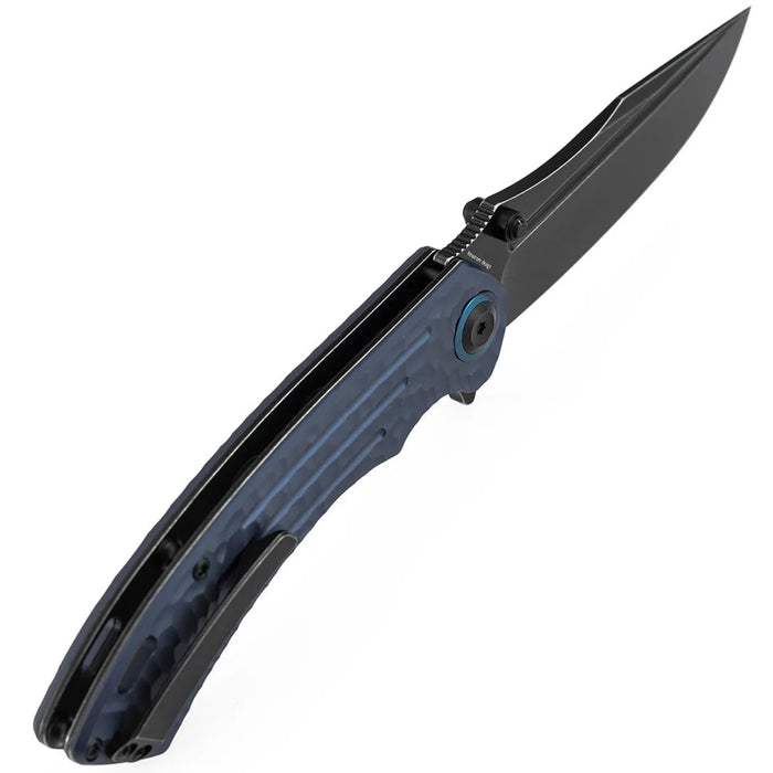 Kansept K1032A6 Pretatout (CPM S35VN, Drop Point, Blackwash, Purple Aluminum with Rock Texture) Folding Knife