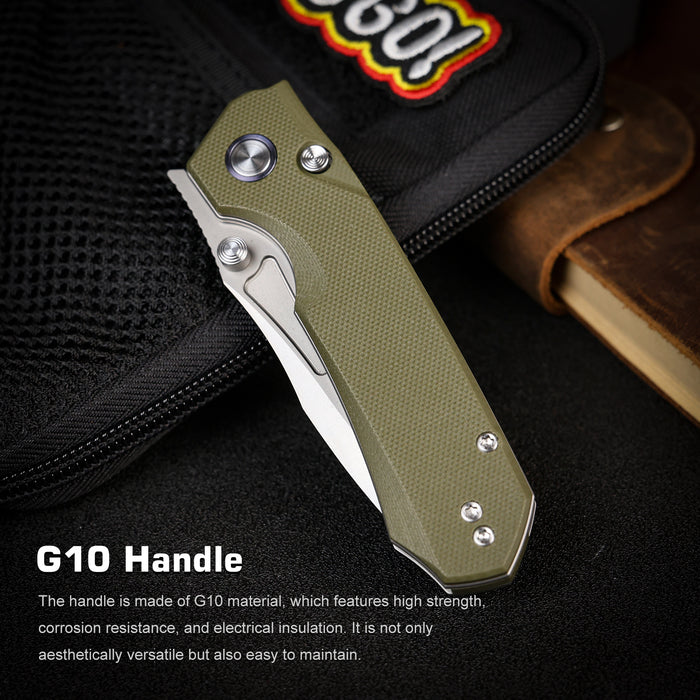 Remette MC25A RT-Rhino (14C28N, Drop Point, Stonewashed, Micarta) Pocket Knife