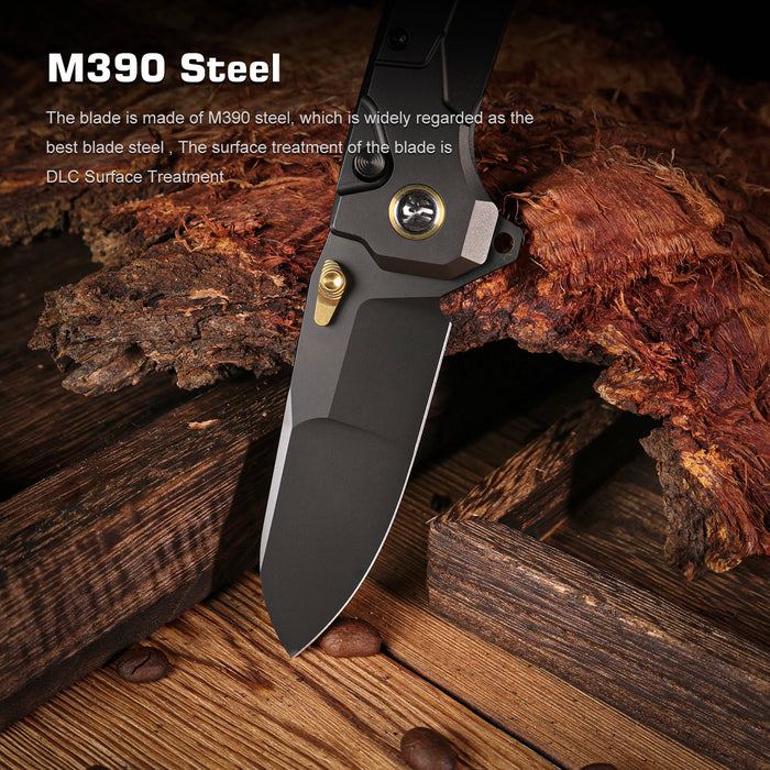 Remette RTCO-TH Cosmic (M390, Drop Point, DLC, Titanium, Button Liner Lock) Pocket Knife