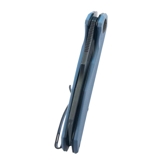 Kubey KU328K Atlas (14C28N, Sheepsfoot, Blackwash, Blue G10, Liner Lock) Folding Pocket Knife