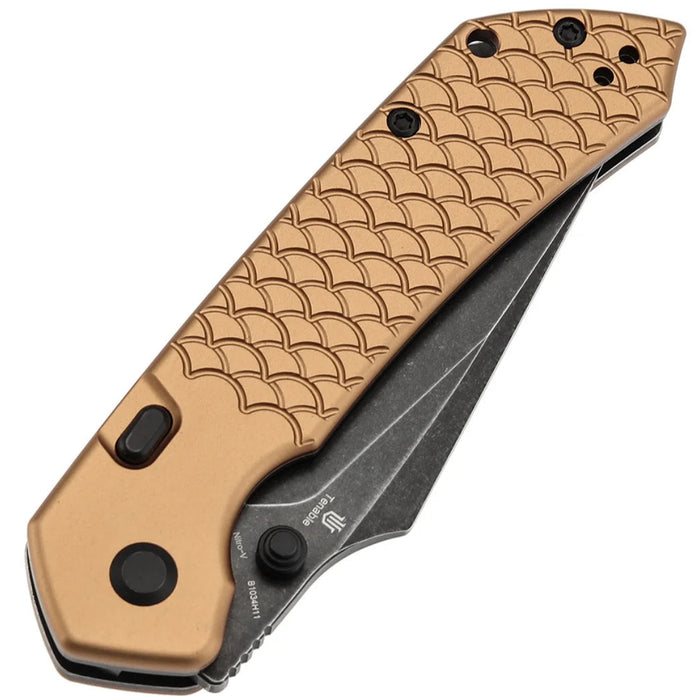 Tenable B1034H11 Fenrir (Nitro-V, Harpoon, Blackwashed, Bronze Aluminum with Fishscale Texture) Pokect Knife