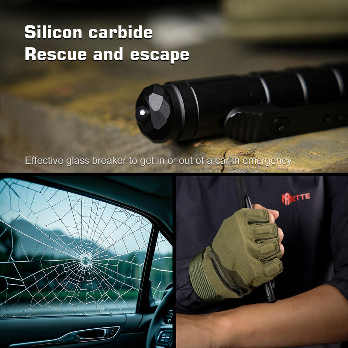 REMETTE RT-TP1E Tactical Slide Click Pen (Black Titanium, Glassbreaker) Tactical Pen
