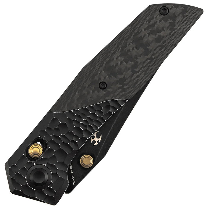 Kansept T1081V4 Deadite (154CM, Clip Point, Blackwash, Blackwash Aluminum/Twill Carbon Fiber) Pocket Knife