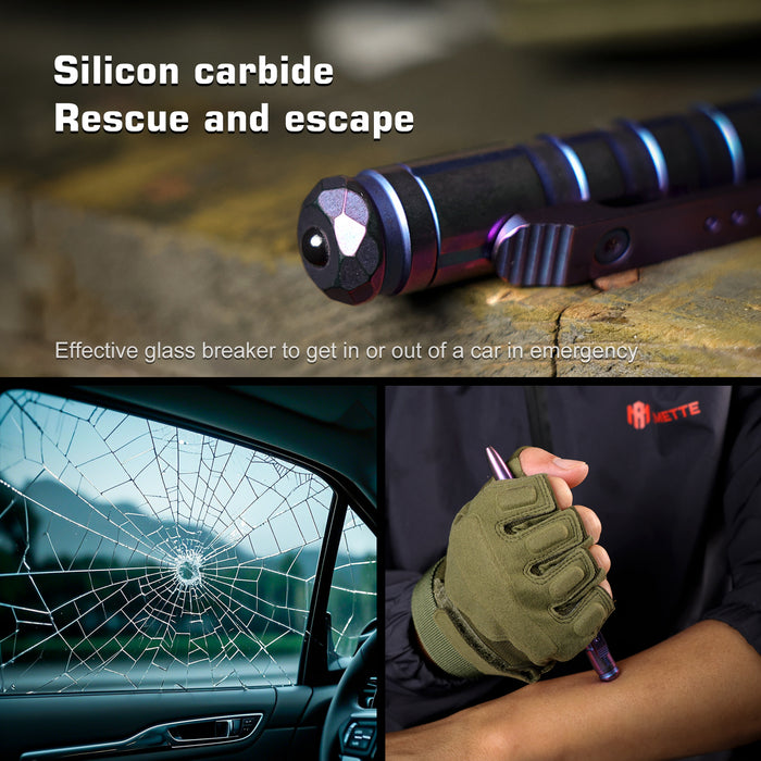 REMETTE RT-TP1D Tactical Slide Click Pen (Blurple Titanium, Glassbreaker) Tactical Pen