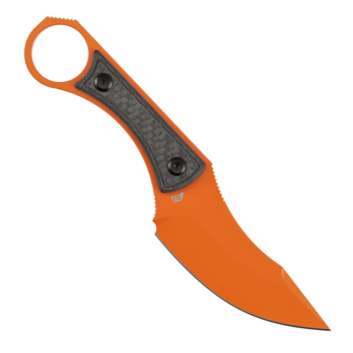 Kansept G004A92 Niko (D2, Clip Point, Orange, Carbon Fiber, Sheath) Fixed Blade Knife