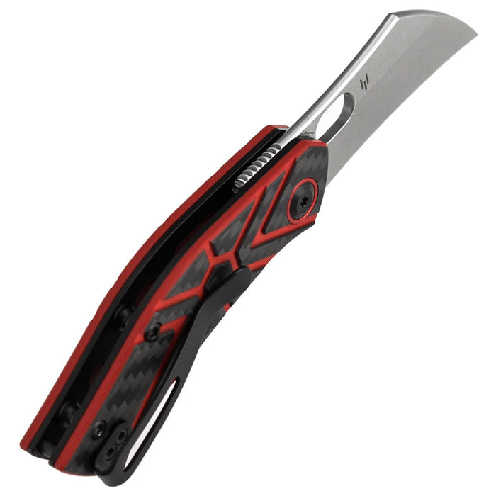 Tenable B2087A3 Osprey (Nitro-V, Recurved Hawkbill, Stonewashed, Twill Carbon Fiber & Red G10) Pocket Knife