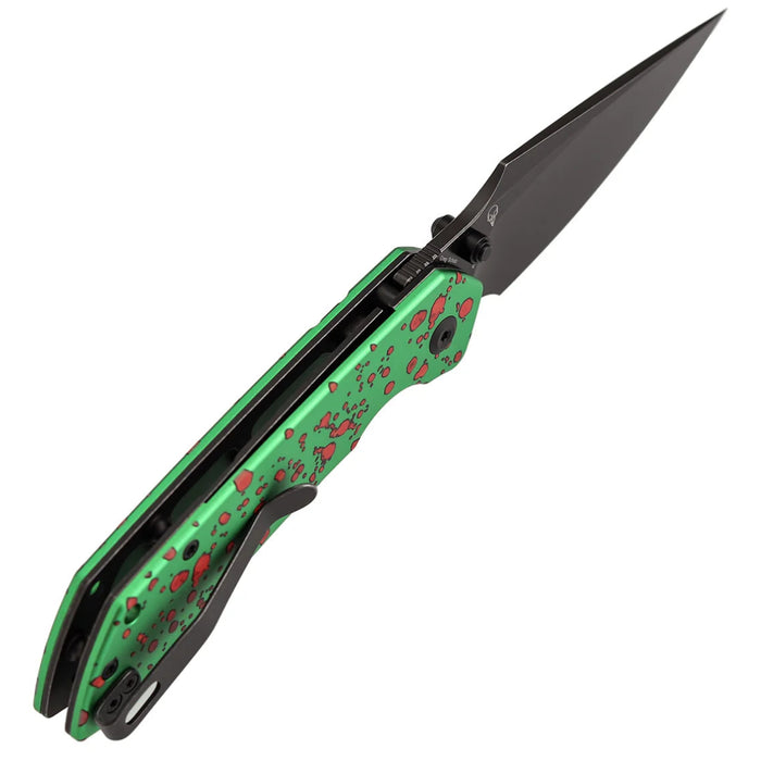 Tenable B1034H22 Fenrir (Nitro-V, Blackwash, Harpoon, Green Aluminum with Zombie Blood) Pocket Knife